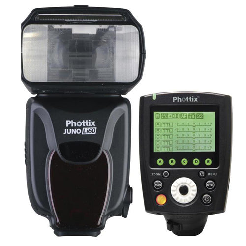 Phottix Juno Li60 Lithium Battery Hot Shoe Flash   Odin II Tx Combo (Nikon)