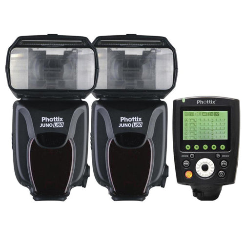Phottix Juno Li60 Lithium Battery Hot Shoe Flash X2   Odin II Tx Combo (Canon)